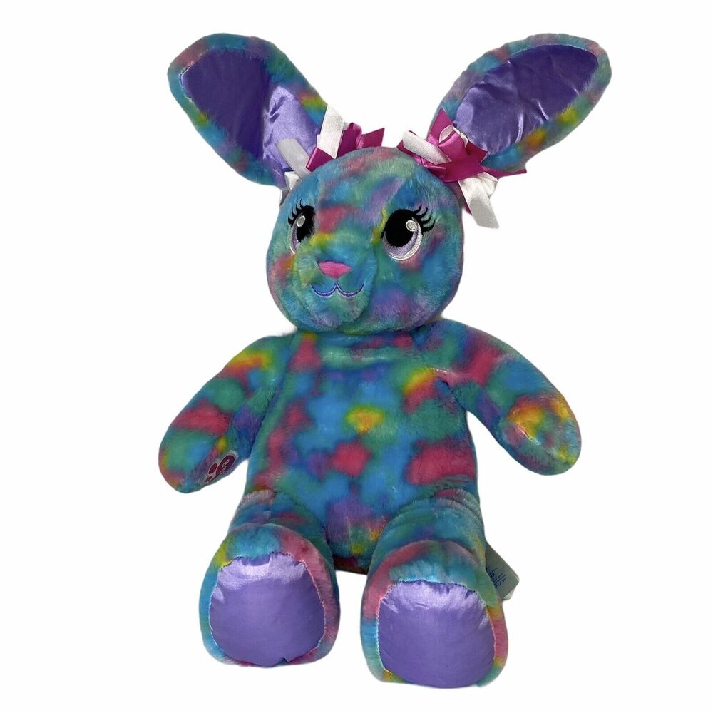 Build A Bear Bunny Rabbit Plush Tie Dye Stuffed Animal Easter Color Burst BAB
